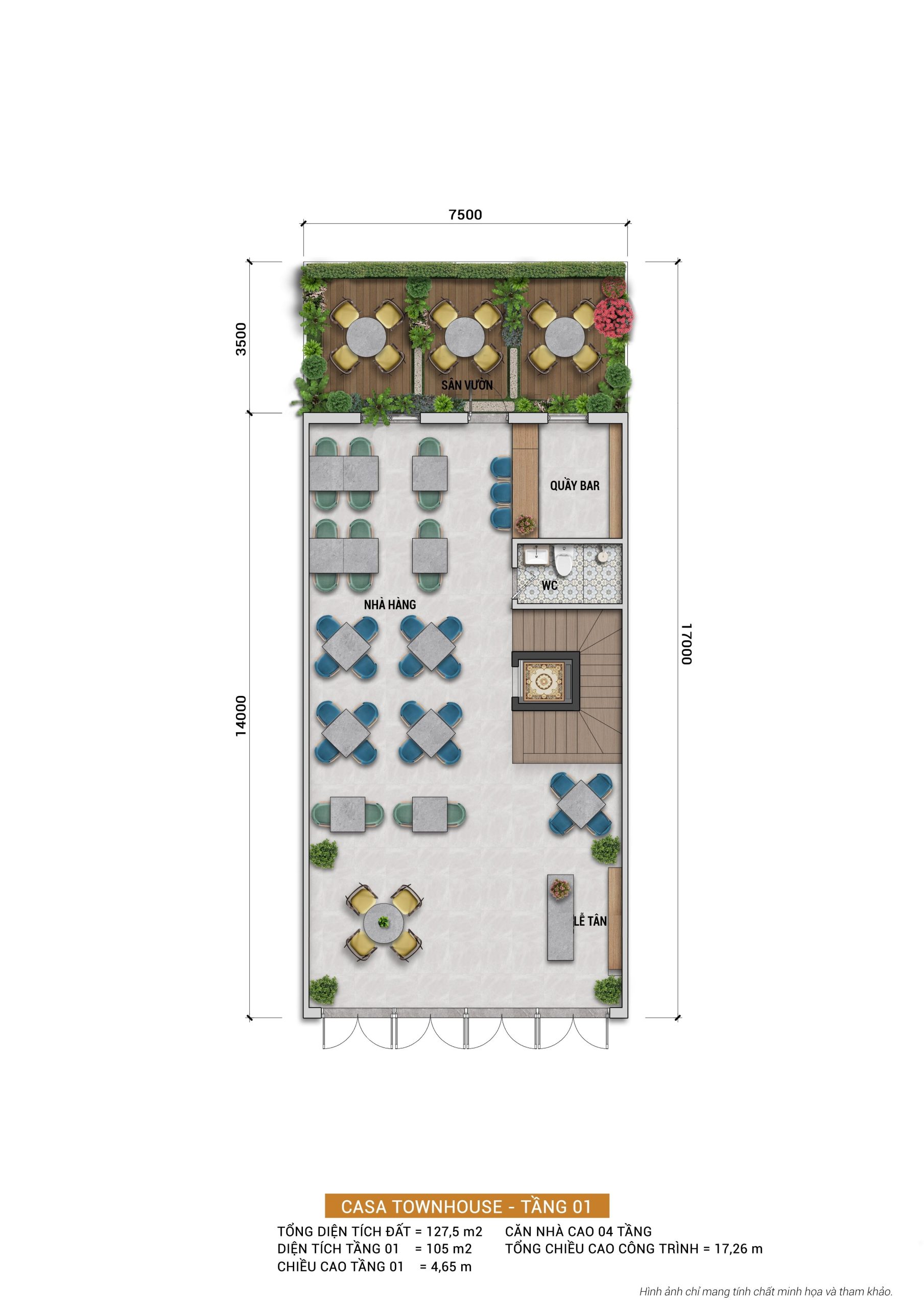 Nhà phố Casa Townhouse Blanca City 6 CASA TOWNHOUSE - TẦNG 01