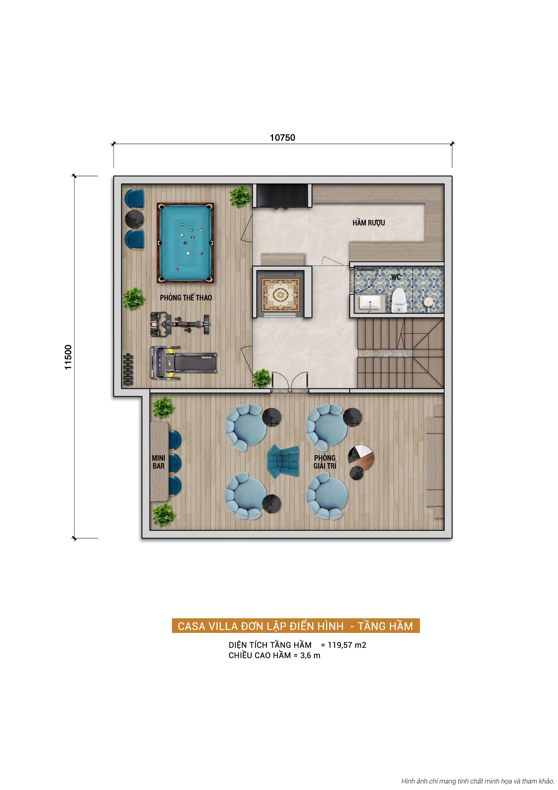 CASA VILLA ĐƠN LẬP ĐIỂN HÌNH - TẦNG HẦM