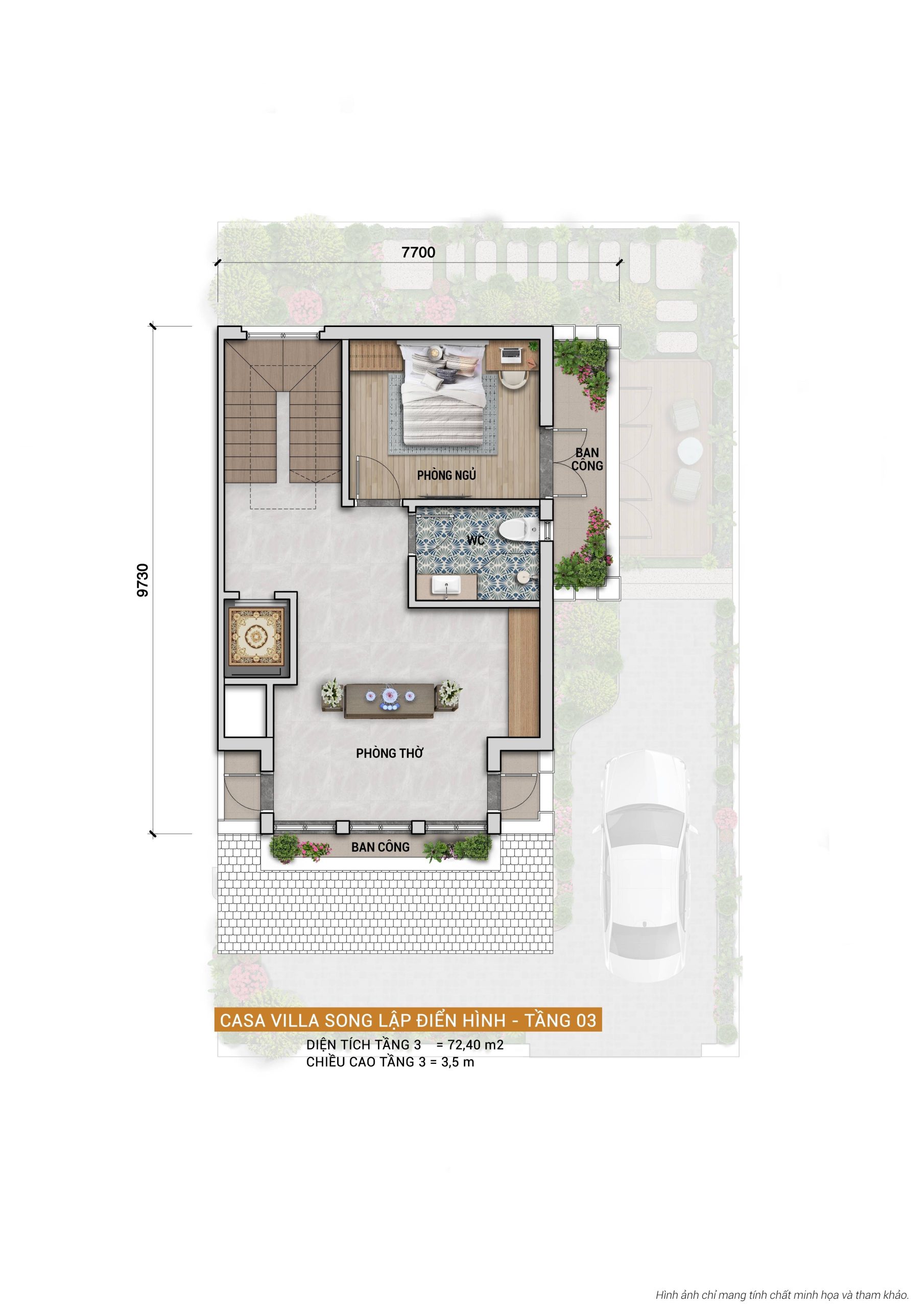 CASA VILLA SONG LẬP ĐIỂN HÌNH - TẦNG 03