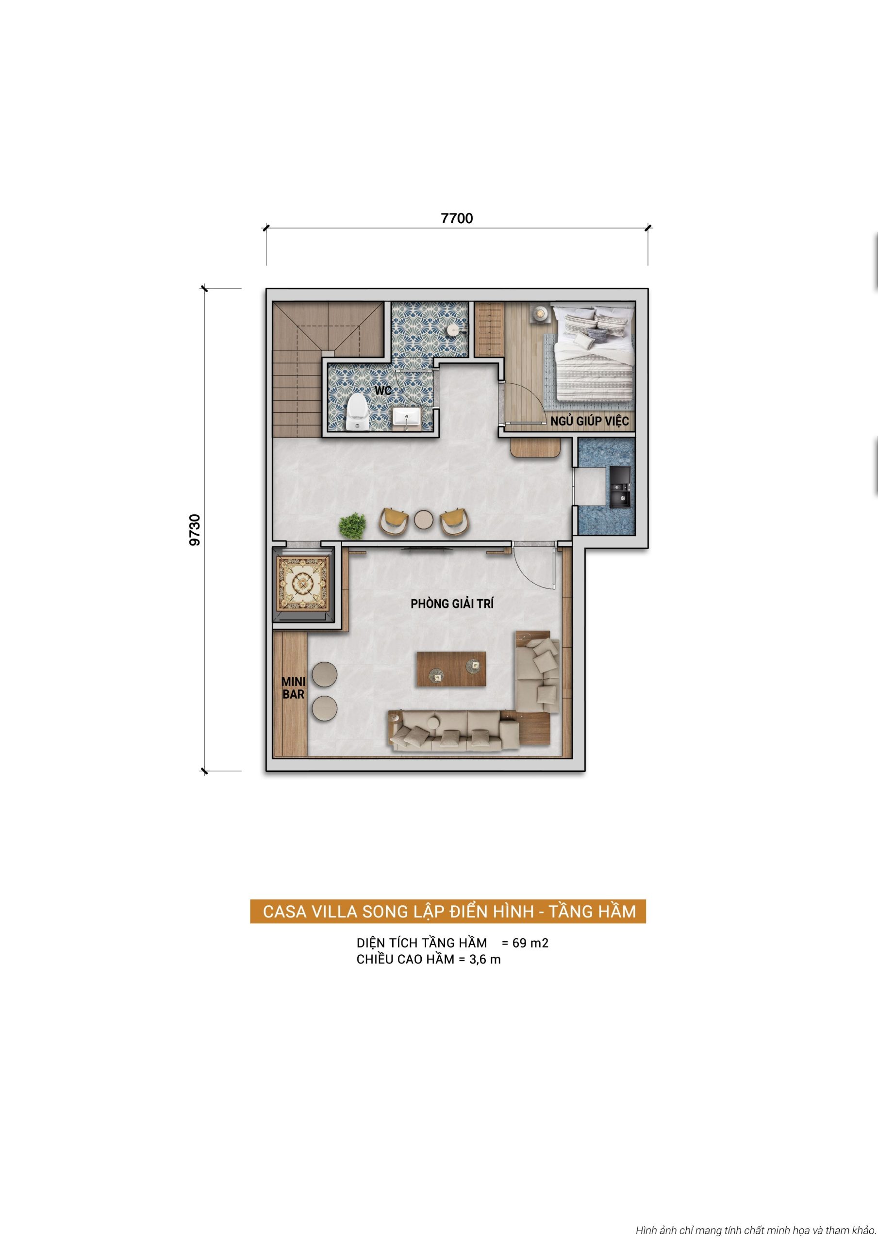 CASA VILLA SONG LẬP ĐIỂN HÌNH - TẦNG HẦM