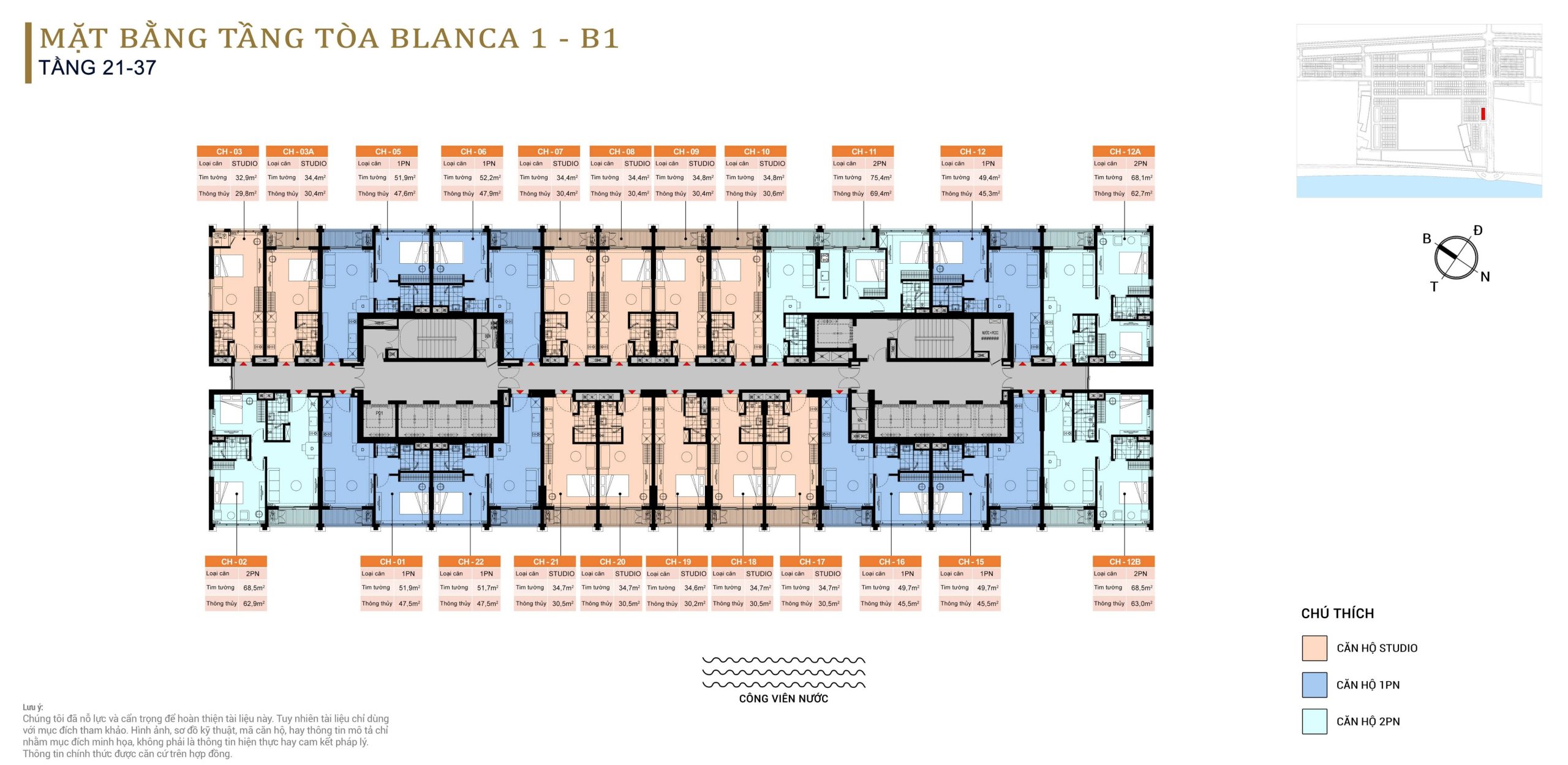 CĂN HỘ BLANCA 6 MB tầng tòa Blanca 1 - B1