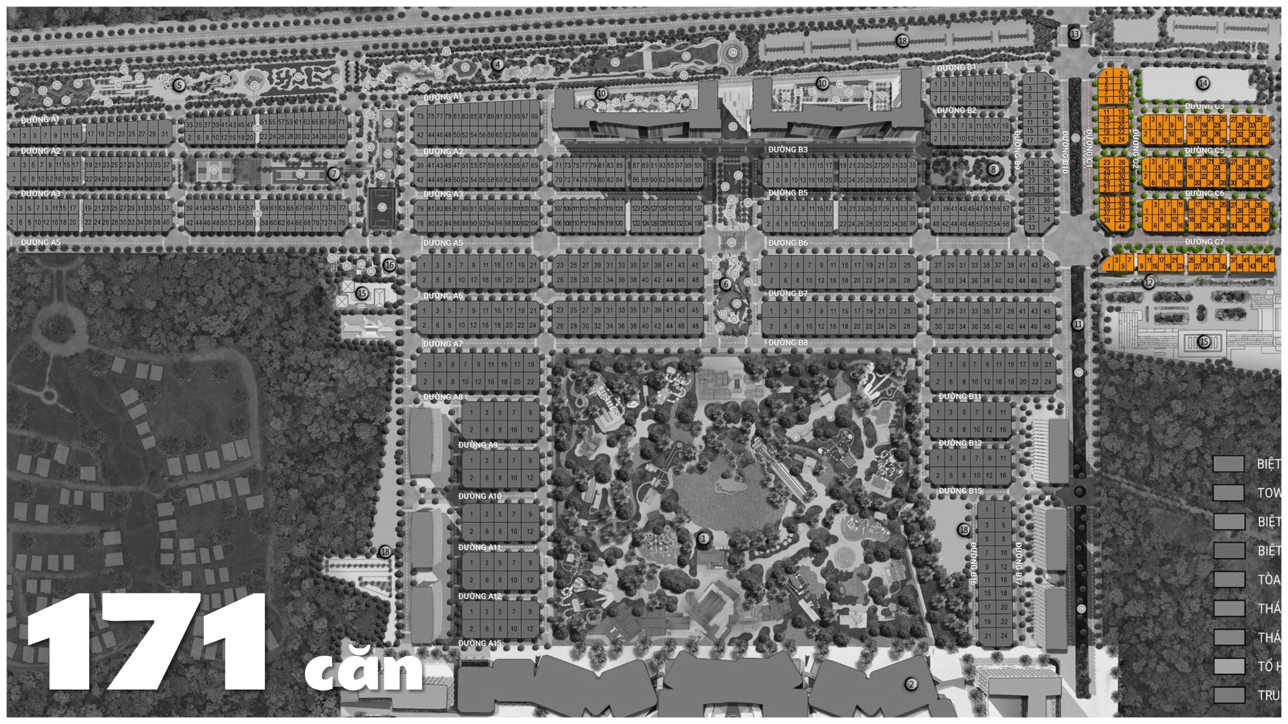 Nhà phố Casa Townhouse Blanca City 4 Số lượng, vị trí của Townhouse Blanca City